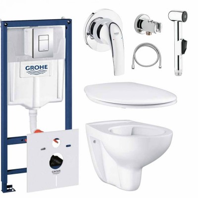 Готовый набор для туалета GROHE Bau Ceramic с панелью смыва Skate Cosmopolitan