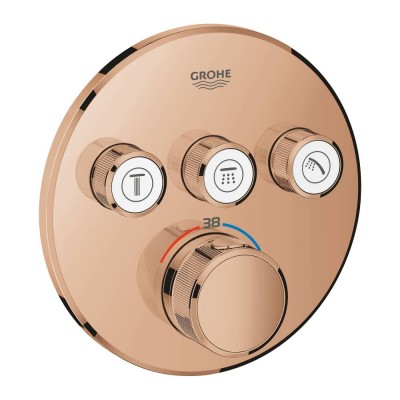 Термостат для ванны/душа GROHE Grohtherm SmartControl, комплект верхней монтажной части, теплый закат глянец