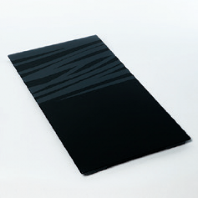 Разделочная доска PREMIUM черное стекло с серебристым декором 